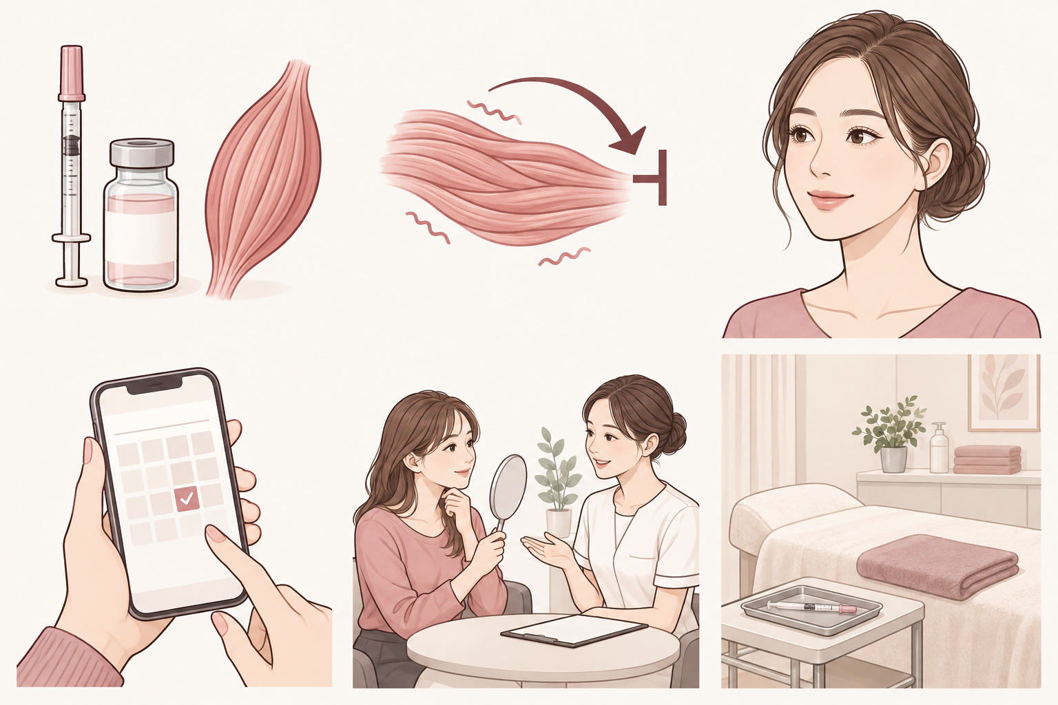 薬剤と筋肉を表すイラスト